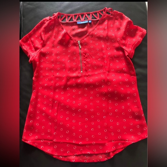 Apt. 9 Tops - Apt. 9 Women’s Red Zipper Blouse Size XS
